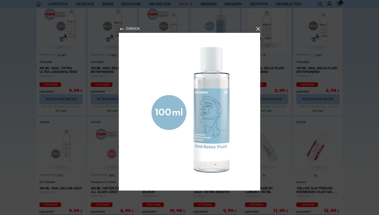 Unser Test zum Satisfyer 100 ml Satisfyer 'Anal Relax Fluid', wasserbas., Artikelbild