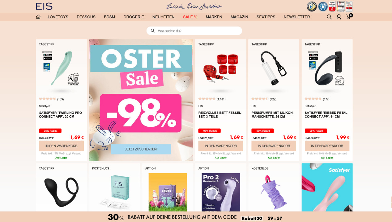 Eis.de: Wo coole Leute heiße Sextoys kaufen, Artikelbild
