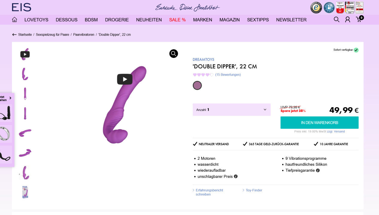 Der „Double Dipper“ 22 cm im Test – Pegging per Paarvibrator?, Artikelbild