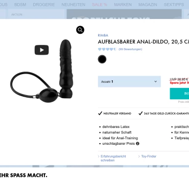 Aufblasbarer Anal-Dildo, 20,5cm, Artikelbild