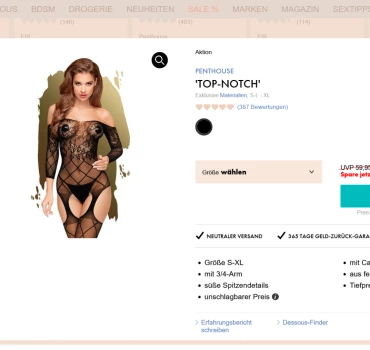 Penthouse TOP-NOTCH Bodystocking, Artikelbild