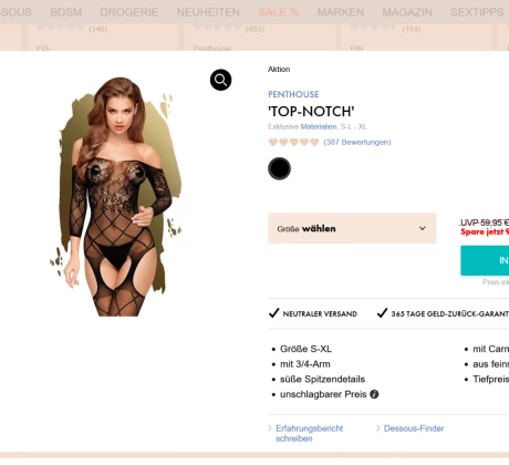 Penthouse TOP-NOTCH Bodystocking, Artikelbild