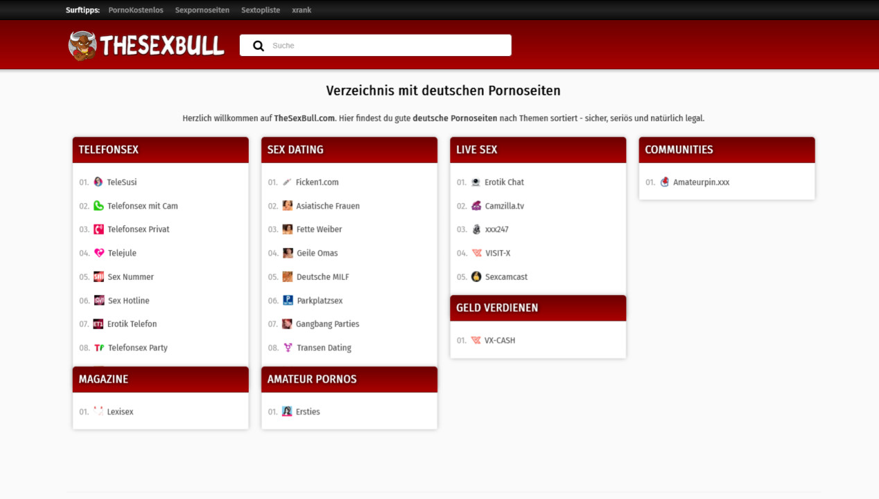TheSexBull.com: das Verzeichnis mit deutschen Pornoseiten, Artikelbild