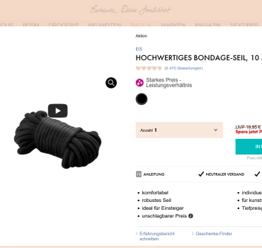 Hochwertiges Bondage-Seil, 10 m, Artikelbild