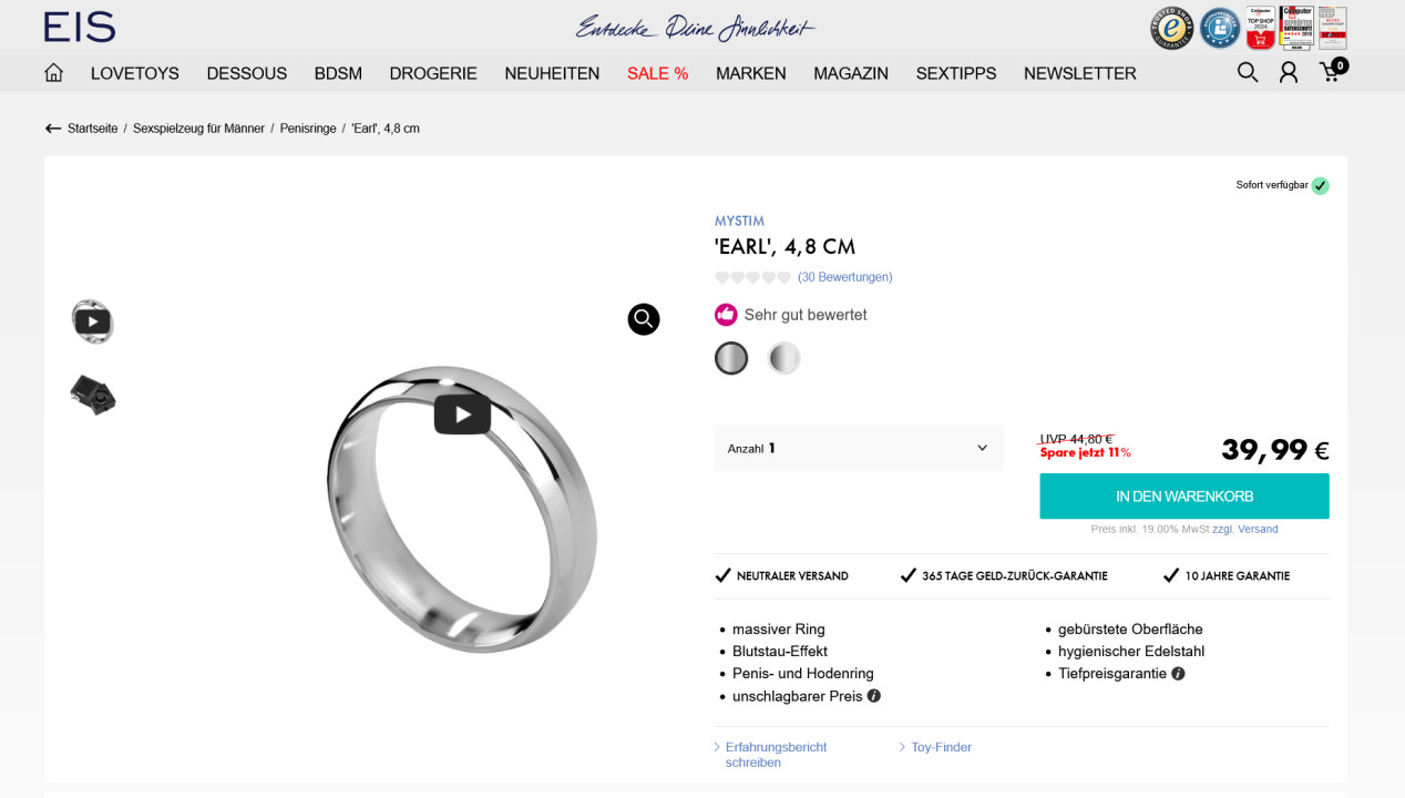 Penisring Earl, 4,8cm, Artikelbild