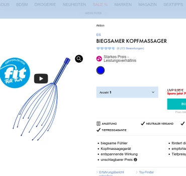 Biegsamer Kopfmassager, Artikelbild