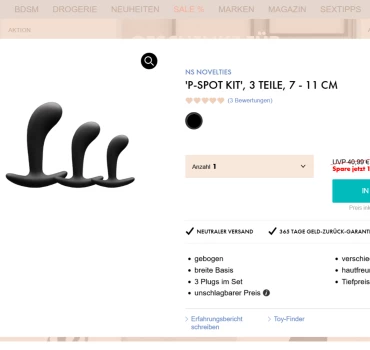 Analplugs P-Spot Kit, 3 Teile, 7-11 cm, Artikelbild