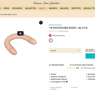 18 inch Double Dildo 46,5cm: Die Strapon-Alternative für Paare?, Artikelbild