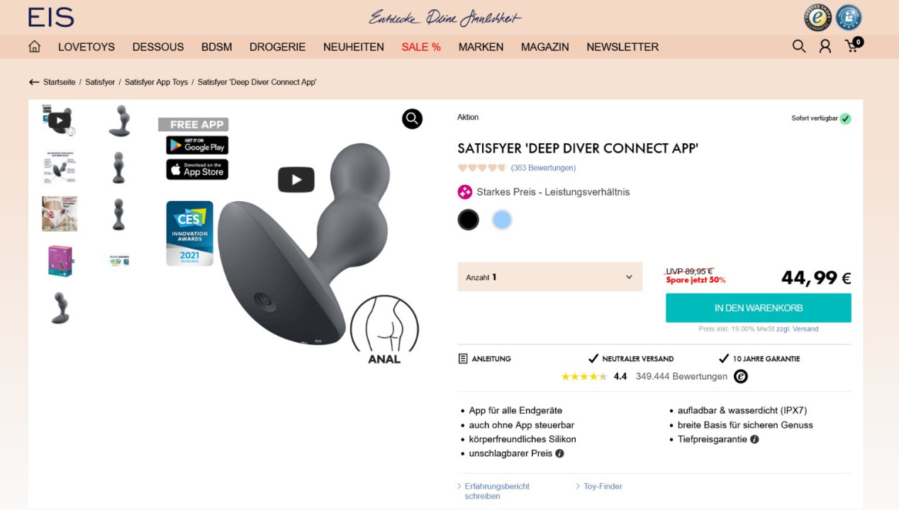 Satisfyer Deep Diver Connect App Review, Artikelbild